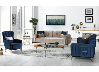 Designer Sofagarnitur 3+3+1 Sitzer Couch Polster Neu Sitzgarnitur Set