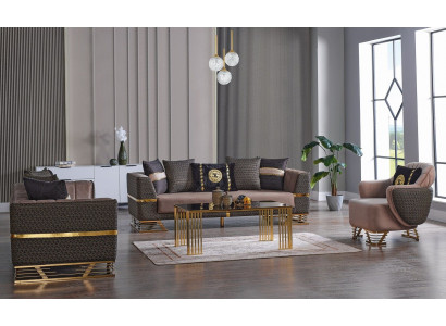 Designer Sofagarnitur 3+3+1 Sitzer Couch Polster Sitzgarnitur Set Neu