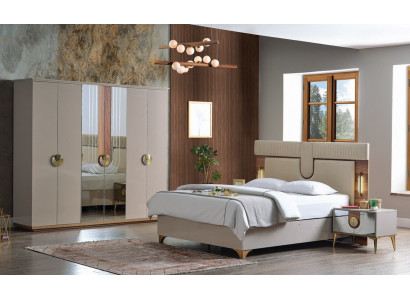 Schlafzimmer Set Luxus Komplettes Bett 2x Nachttische Kleiderschrank 4tlg Neu