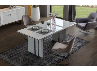 Esszimmer Set Luxus 6x Stühle+Esstisch Essgruppe Garnitur Lehnstühle Neu Modern
