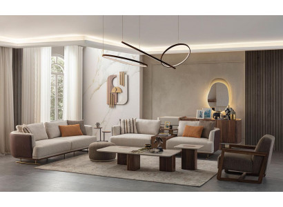 Sofagarnitur 3+3+1 Sitzer Modern Relax Sessel Modern Stil Luxus Wohnzimmer 3tlg 