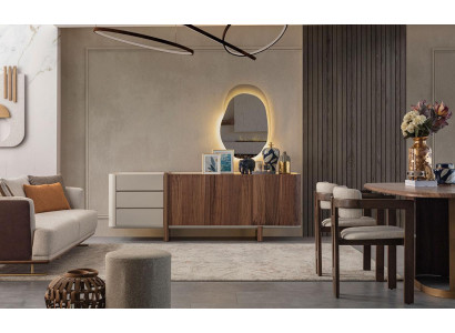 Anrichte Schrank Hochglanz Möbel Holz Luxus Kommode Sideboard Mit Spiegel Luxus Neu