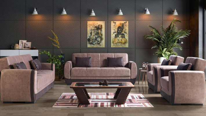 Moderne Sofagarnitur Sessel Textil Sofa Luxus Komplett Luxus 3+2+1+1 Sitzer