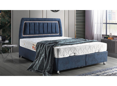 Bett Design Betten Luxus Bettkasten Polster Schlafzimmer Möbel Modern Blau