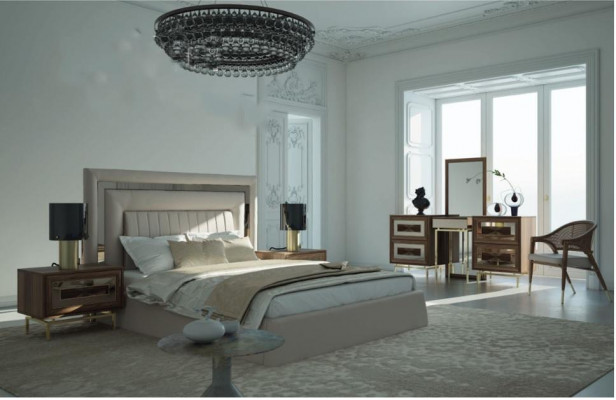 Design Schlafzimmer 5tlg Komplett Set Bett Nachttisch Kommode Schrank