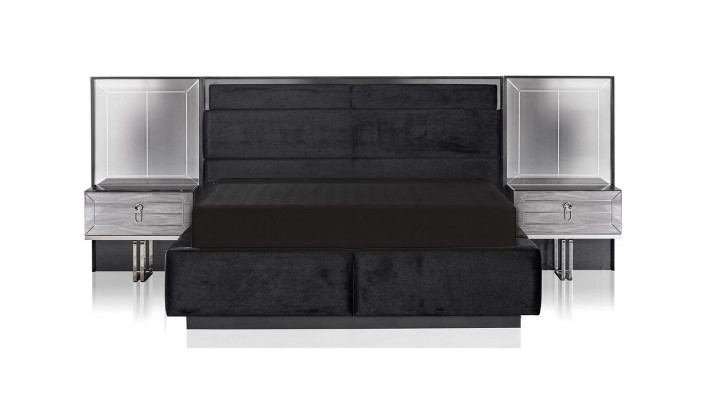 Schlafzimmer Set Luxus Komplettes Bett 2x Nachttisch stilvoll 4tlg Neu