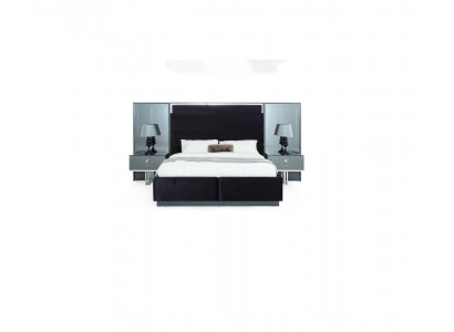Bett 2x Nachttisch 3tlg. Schlafzimmer Set Design Luxus Schlafzimmer neu