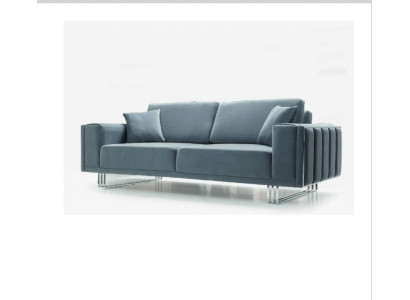 Sofa 3 Sitzer blau Farben Couch Polster Wohnzimmer Sofas Design Edelstahl