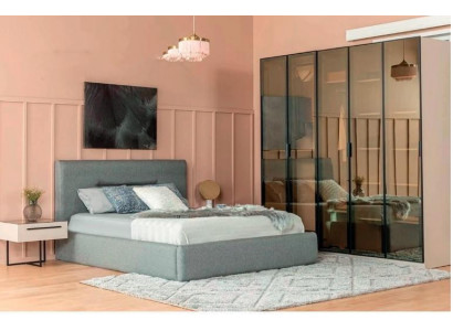 Bett Doppelbett Bett 2x Nachttische Holz Design Schlafzimmer 3 tlg Set