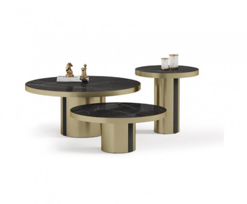 Luxus Couchtisch Set 3x Rundtische Moderne Wohnzimmer Beistelltische Neu