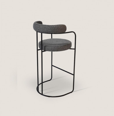 Grauer Luxus Edelstahl Barhocker Designer Bar Möbel Stuhl Hocker Gestell