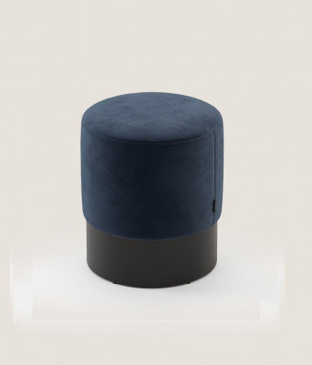Runder Blauer Sitzhocker Luxus Schlafzimmer Moderne Beistellhocker