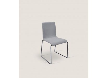 Grauer Einsitzer Mit Edelstahlfüßen Designer Stühle Esszimmer Möbel Neu