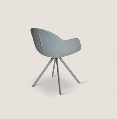 Grauer Polsterstuhl Luxus Textil Sessel Esszimmer Möbel Stiler Einsitzer