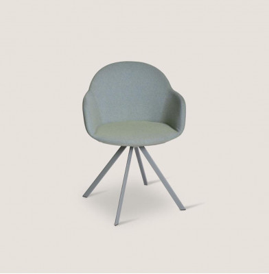 Grauer Polsterstuhl Luxus Textil Sessel Esszimmer Möbel Stiler Einsitzer