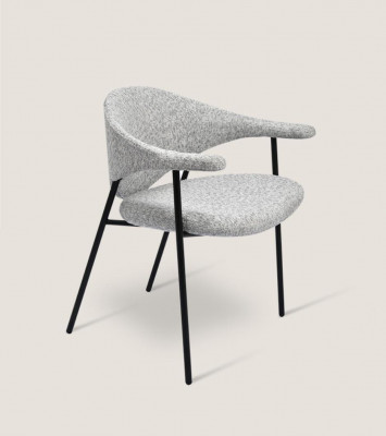 Moderner Grauer Esszimmer Stuhl Einsitzer Mit Armlehnen Polsterstühle