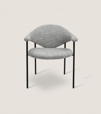 Moderner Grauer Esszimmer Stuhl Einsitzer Mit Armlehnen Polsterstühle