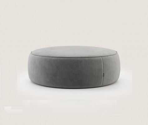 Runder Grauer Sitzhocker Luxus Pouf Schlafzimmer Möbel Beistellhocker