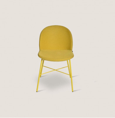 Gelber Stuhl Esszimmer Sitzer Luxus Designer Textil Stühle Sitz Möbel