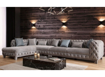 Ecksofa L-Form Couch Chesterfield Design Modern Sofa Stoff Textil Neu