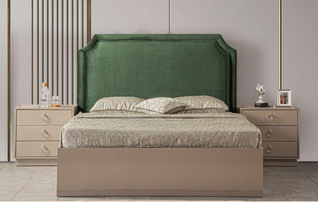 Bett 2x Nachttische 5 tlg. Schlafzimmer Set Design Luxus Modern Polster