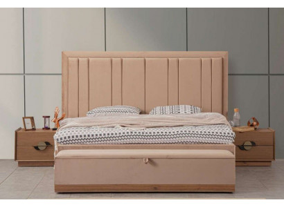 Schlafzimmer Bett 180x200 2x Nachttische 3tlg.Set Luxus Modern
