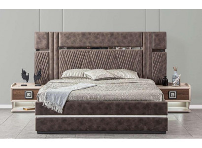 Bett 2x Nachttische 3 tlg. Schlafzimmer Sets Design Modern Luxus Betten