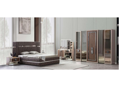 Bett 2x Nachttische 5tlg Schlafzimmer Design Modern Luxus Möbel Neu