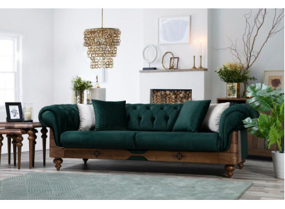 Grüner Chesterfield Dreisitzer Couch Wohnzimmer Sofas Sitzmöbel Couch