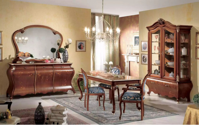 Klassischer Esszimmer Set Luxus Tisch 2x Armlehnenstühle Holz Gruppe 5tlg