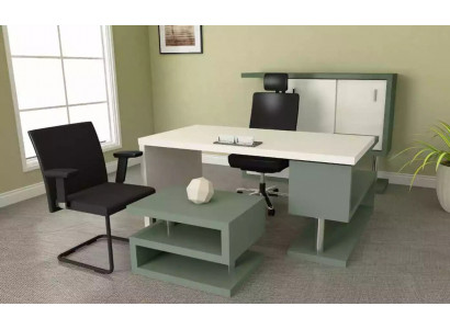 Moderne exklusive Bürogarnitur Holzmöbel Schreibtisch Aktenschrank Couchtisch