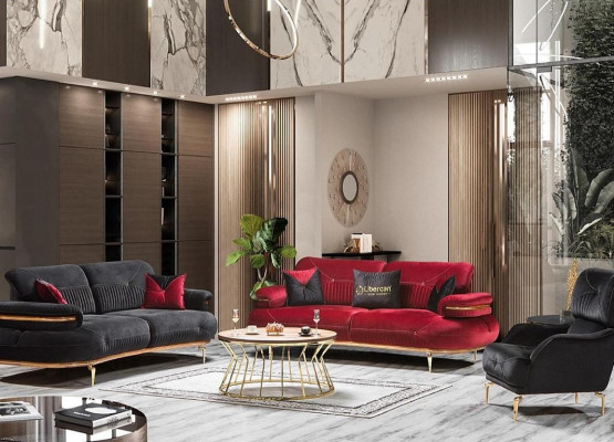 Exklusives 3-Sitzer-Sofa modernes neues Textildesign Wohnzimmer