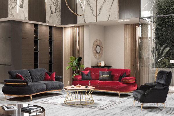 Exklusiver Textilsessel Schwarz Einzelsofa Moderne Polsterung neu