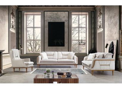 Modernes weißes Luxussofa für Wohnzimmer und 1 Sitzer Sessel