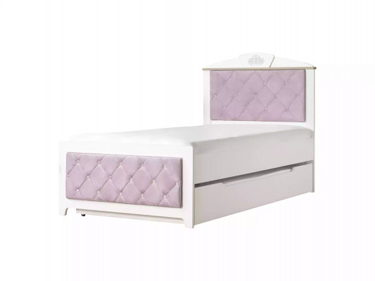 Chesterfield Funktionsbett Ausziehbares Kinderbett Bett 120 Holz Rosa
