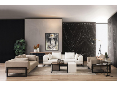 Sofagarnitur Komplette Polstersofa Couchgarnitur Grau Stoff Stoffsofa