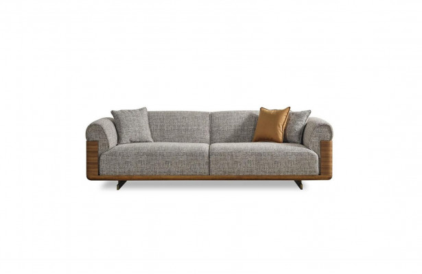 Couchgarnitur Sofagarnitur Komplette Polstersofa Braun Stoff Stoffsofa