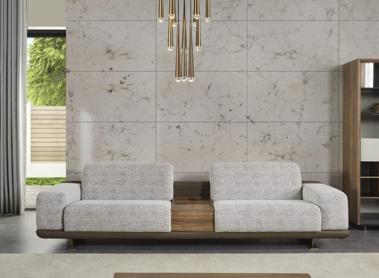 Garnitur Viersitzer Sofagarnitur Sessel Stoff Stoffsofa Modern Sofa