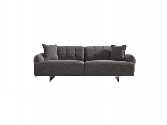 Dreisitzer Sofa 3 Sitzer Polstersofa Grau Stoff Polyester Couch Modern Neu