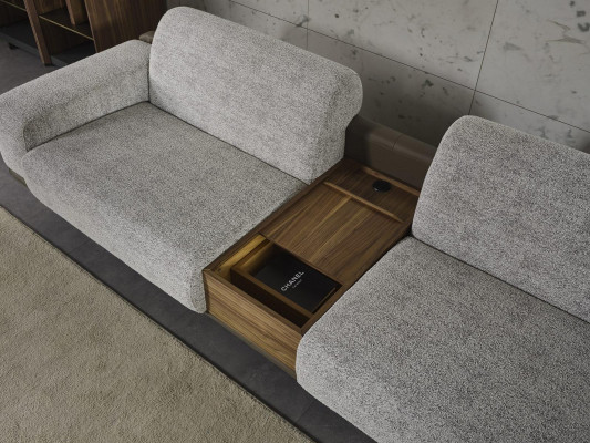 Gruppe Couchen Komplette Polstersofa Grau Stoffsofa Sofagarnitur 3tlg