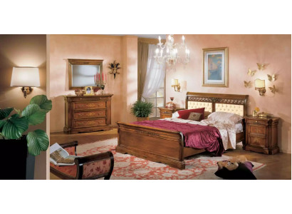 Design Möbel Schlafzimmer Set Bett + 2x Nachttische 5 tlg. Luxus Neu