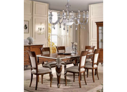 Klassische Set Esstisch + 6x Stühle Garnitur Tische Esszimmer Gruppe Neu