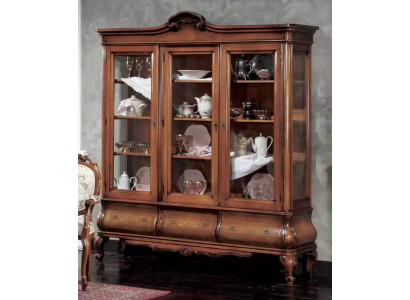 Wohnzimmer Vitrine Klassische Holzmöbel mit maßgeschneiderten Schubladen Vitrine