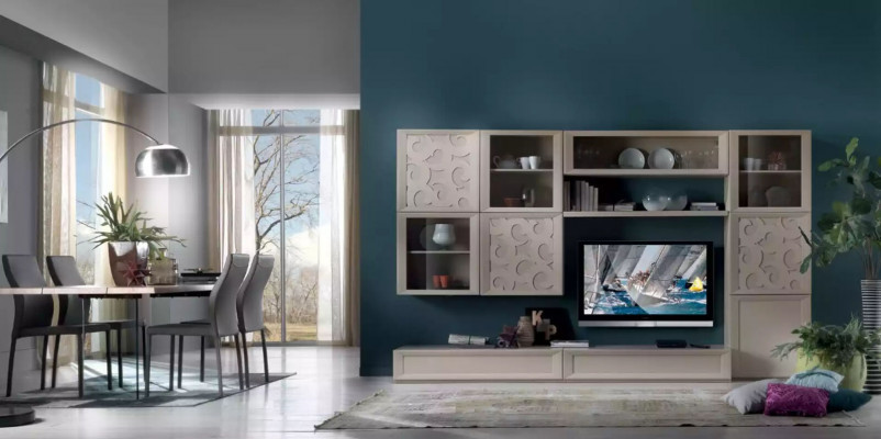 Wohnzimmer Set Vitrine Kommode Wohnwände TV-Ständer Design Schrank Neu