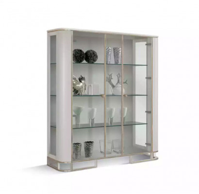 Vitrine Holz Luxus Klassisches Sideboard Design Möbel Italienisch Weiß