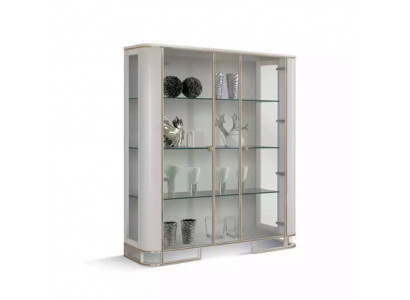 Vitrine Holz Luxus Klassisches Sideboard Design Möbel Italienisch Weiß