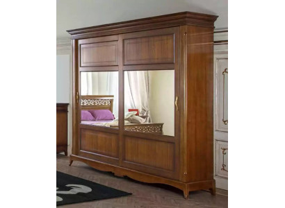 Schlafzimmermöbel Kleiderschrank mit Spiegel Massivholz Design Italien