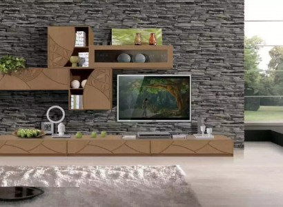 Wohnzimmer Sideboard Wohnwände Braun Schränke Regal Schrank Design Neu