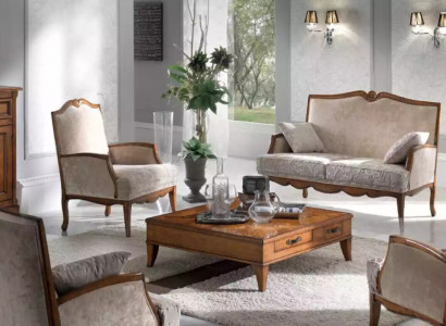 Wohnzimmer Set Sessel Couchtisch Sofa 2 Sitzer Polster Sitzer Luxus Beige Neu