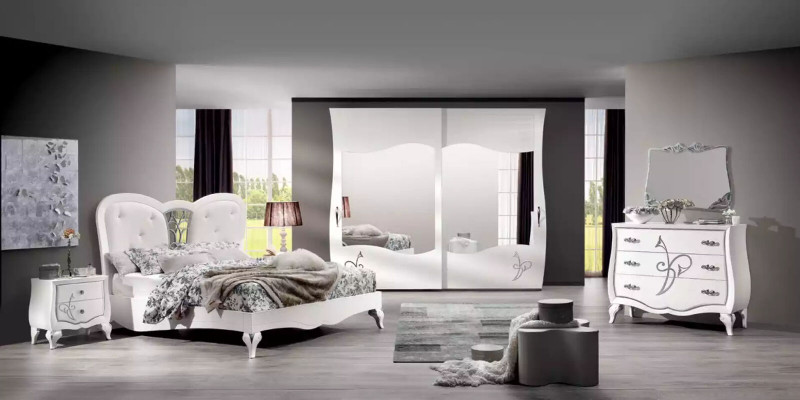 Bett 2x Nachttische 3 tlg. Schlafzimmer Set Design Möbel Modern Luxus Neu